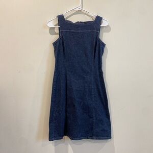 Ann Taylor Blue Sleeveless Square Neck Sundress